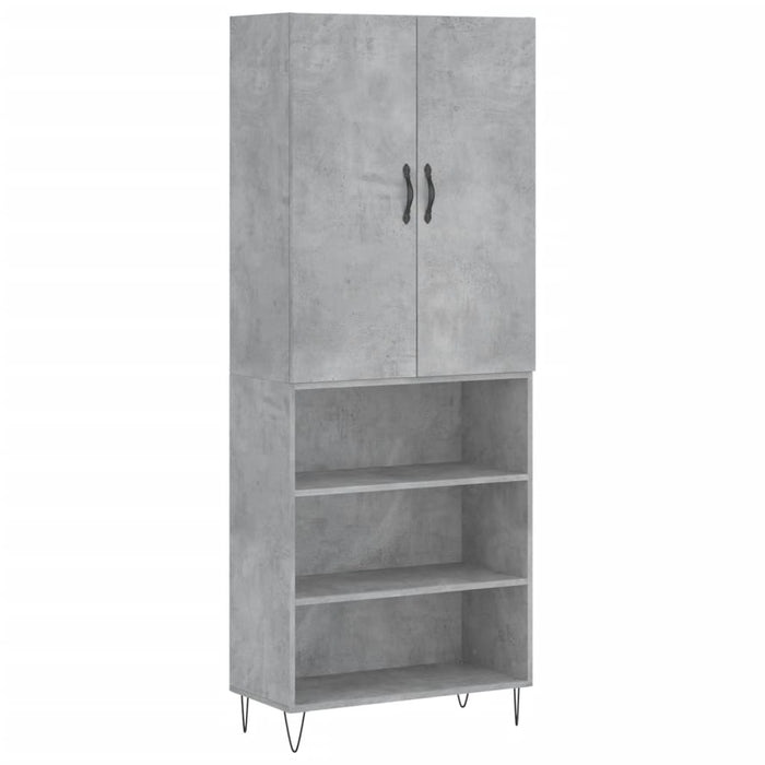 Dulap înalt, gri beton, 69,5x34x180, lemn compozit WALTI