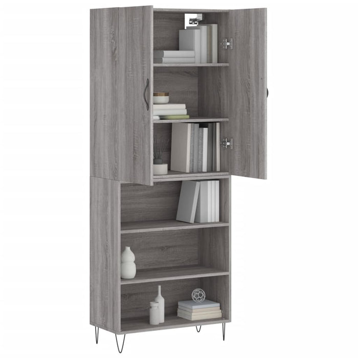 Dulap înalt, gri sonoma, 69,5x34x180 cm, lemn compozit WALTI