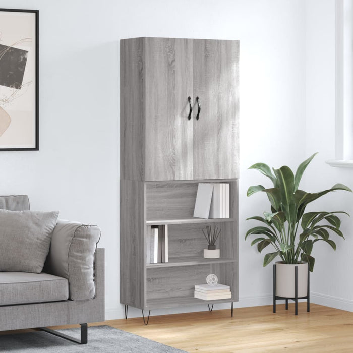 Dulap înalt, gri sonoma, 69,5x34x180 cm, lemn compozit WALTI
