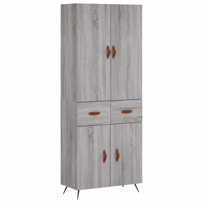 Dulap înalt, gri sonoma, 69,5x34x180 cm, lemn compozit WALTI