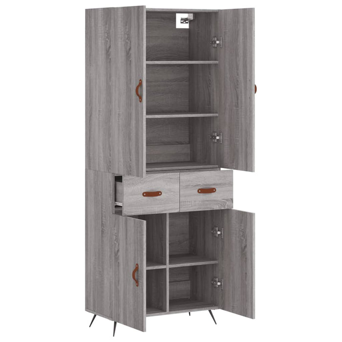 Dulap înalt, gri sonoma, 69,5x34x180 cm, lemn compozit WALTI