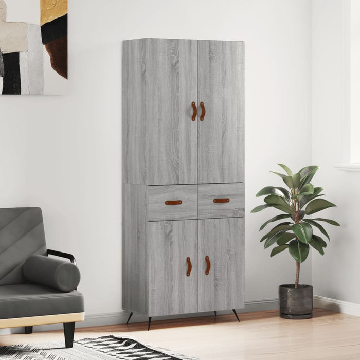 Dulap înalt, gri sonoma, 69,5x34x180 cm, lemn compozit WALTI