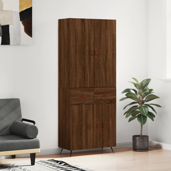 Dulap înalt, stejar maro, 69,5x34x180 cm, lemn compozit WALTI