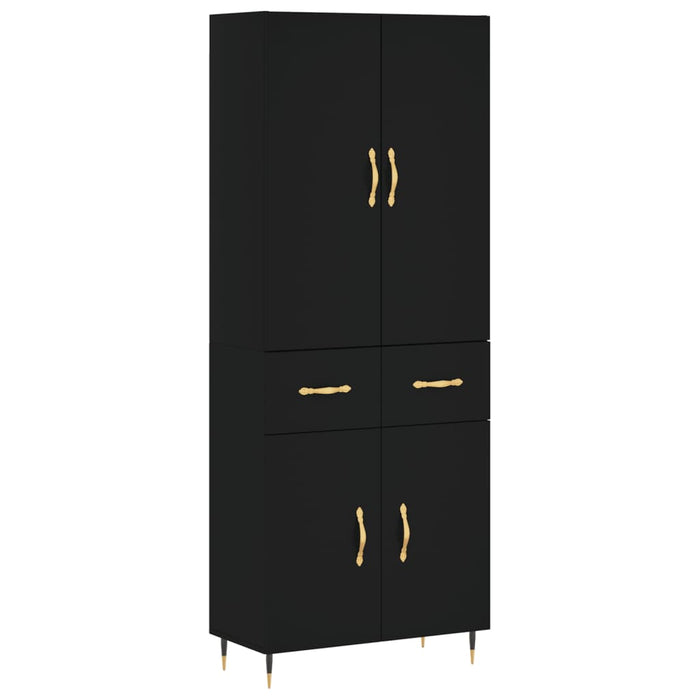 Dulap înalt, negru, 69,5x34x180 cm, lemn compozit WALTI
