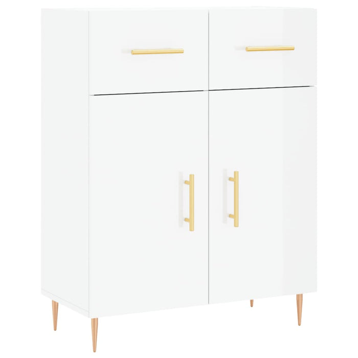 Dulap înalt, alb extralucios, 69,5x34x180 cm, lemn compozit WALTI