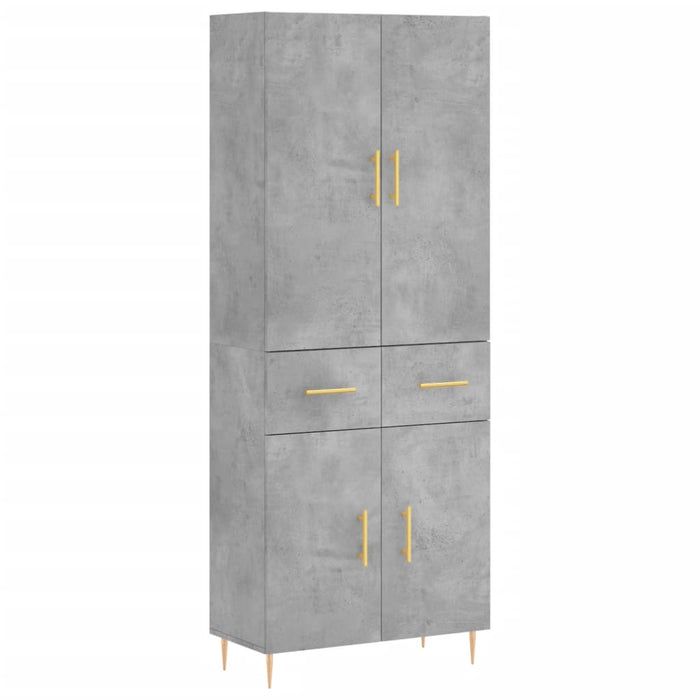 Dulap înalt, gri beton, 69,5x34x180, lemn compozit WALTI