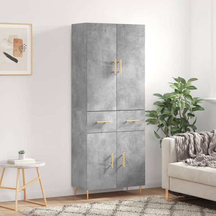 Dulap înalt, gri beton, 69,5x34x180, lemn compozit WALTI