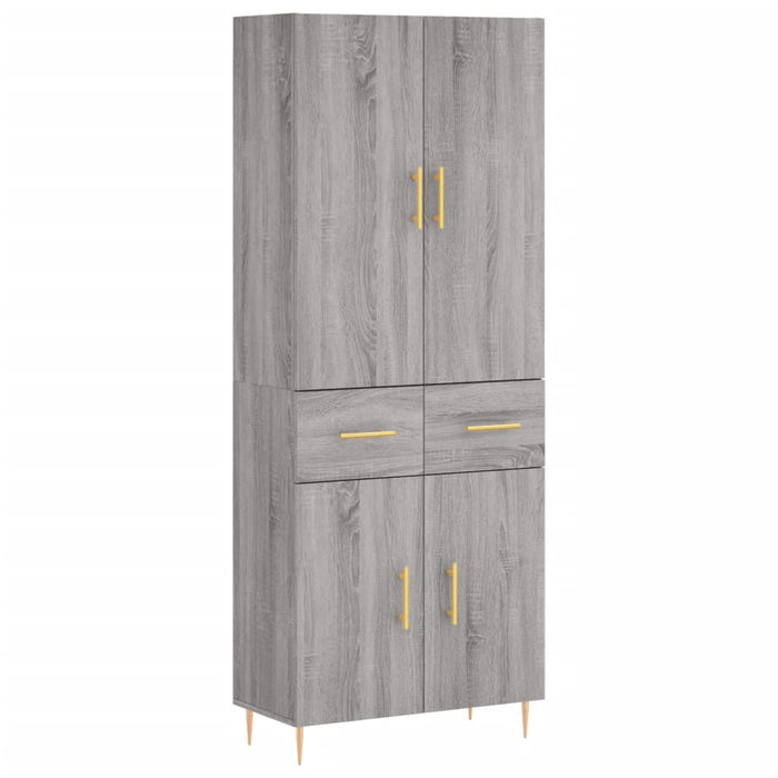 Dulap înalt, gri sonoma, 69,5x34x180 cm, lemn compozit WALTI