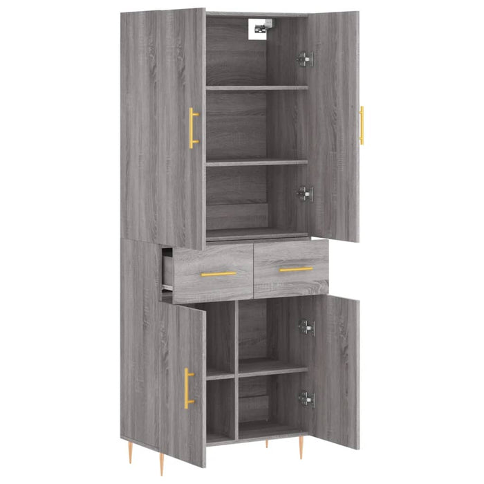Dulap înalt, gri sonoma, 69,5x34x180 cm, lemn compozit WALTI