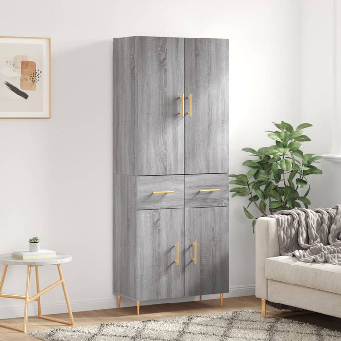 Dulap înalt, gri sonoma, 69,5x34x180 cm, lemn compozit WALTI