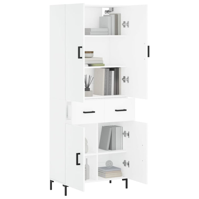 Dulap înalt, alb, 69,5x34x180 cm, lemn compozit WALTI