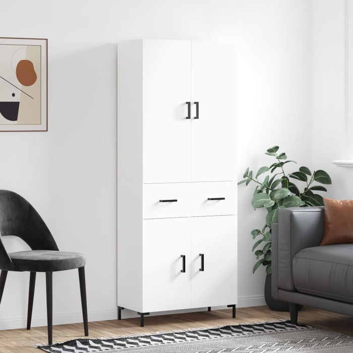 Dulap înalt, alb, 69,5x34x180 cm, lemn compozit WALTI