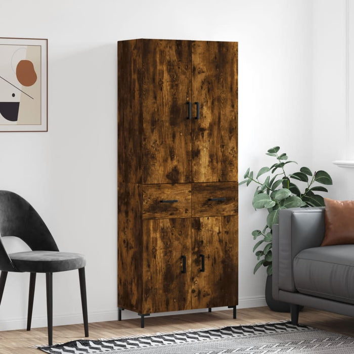 Dulap înalt, stejar fumuriu, 69,5x34x180, lemn compozit WALTI