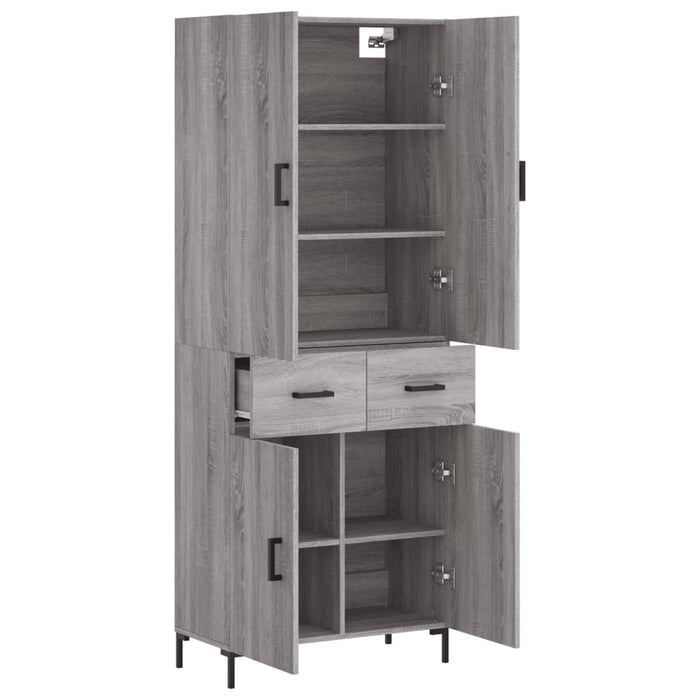 Dulap înalt, gri sonoma, 69,5x34x180 cm, lemn compozit WALTI