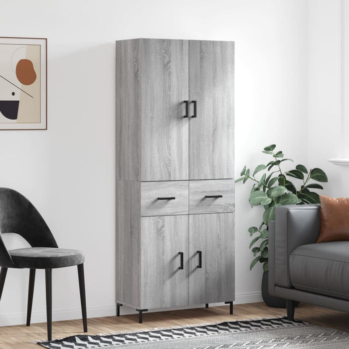 Dulap înalt, gri sonoma, 69,5x34x180 cm, lemn compozit WALTI
