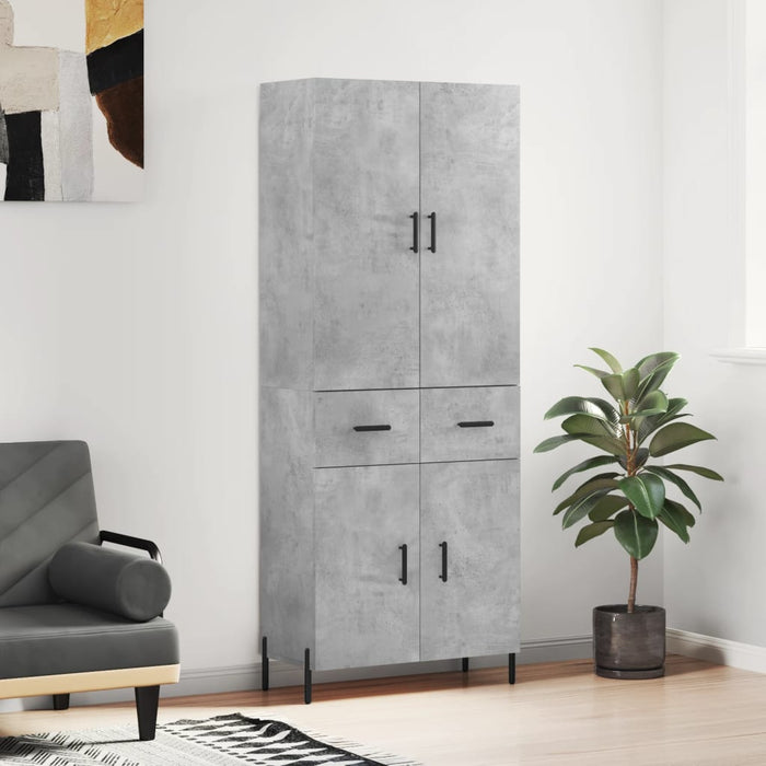 Dulap înalt, gri beton, 69,5x34x180, lemn compozit WALTI