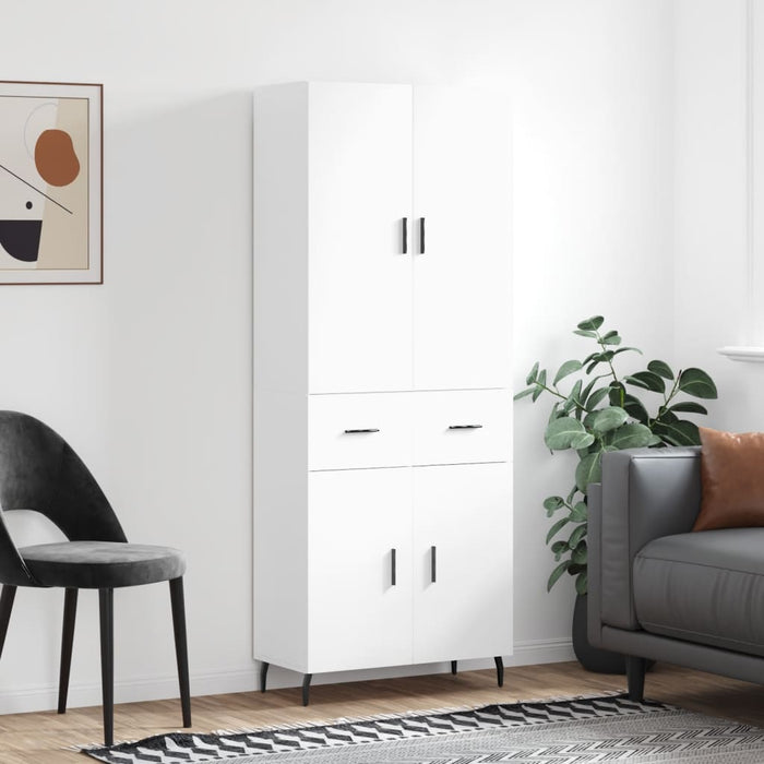 Dulap înalt, alb, 69,5x34x180 cm, lemn compozit WALTI