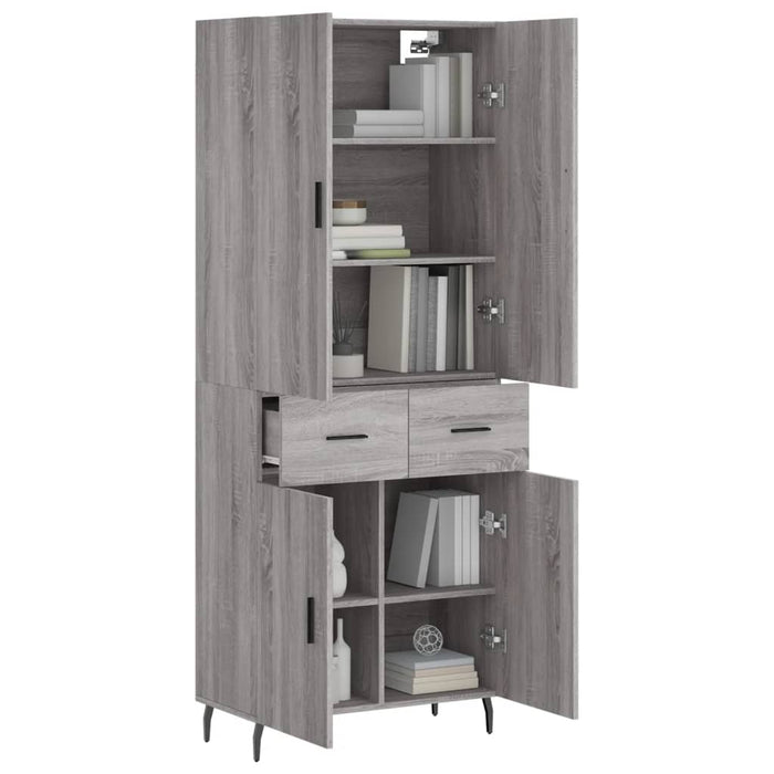 Dulap înalt, gri sonoma, 69,5x34x180 cm, lemn compozit - WALTI WALTI