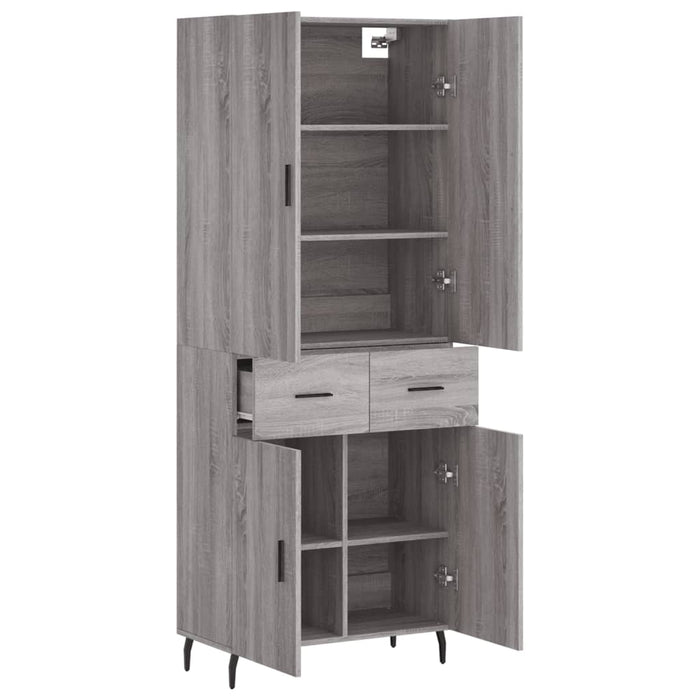 Dulap înalt, gri sonoma, 69,5x34x180 cm, lemn compozit - WALTI WALTI