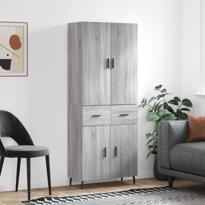 Dulap înalt, gri sonoma, 69,5x34x180 cm, lemn compozit - WALTI WALTI
