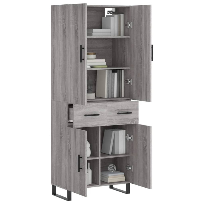 Dulap înalt, gri sonoma, 69,5x34x180 cm, lemn compozit WALTI