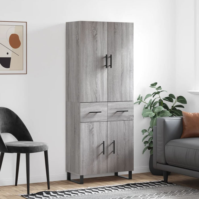 Dulap înalt, gri sonoma, 69,5x34x180 cm, lemn compozit WALTI