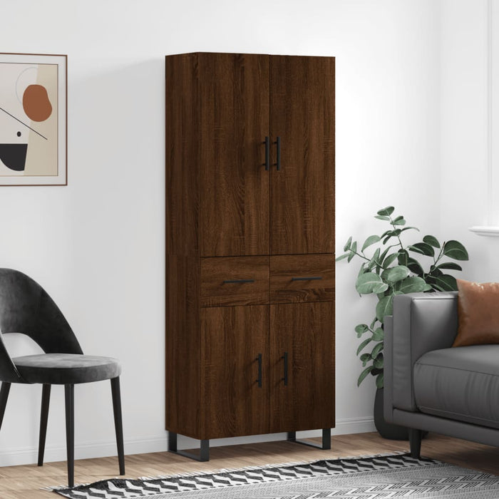 Dulap înalt, stejar maro, 69,5x34x180 cm, lemn compozit WALTI