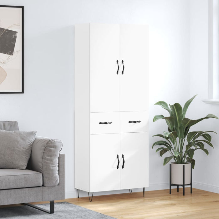 Dulap înalt, alb, 69,5x34x180 cm, lemn compozit WALTI