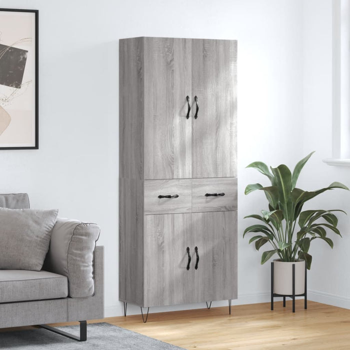 Dulap înalt, gri sonoma, 69,5x34x180 cm, lemn compozit - WALTI WALTI