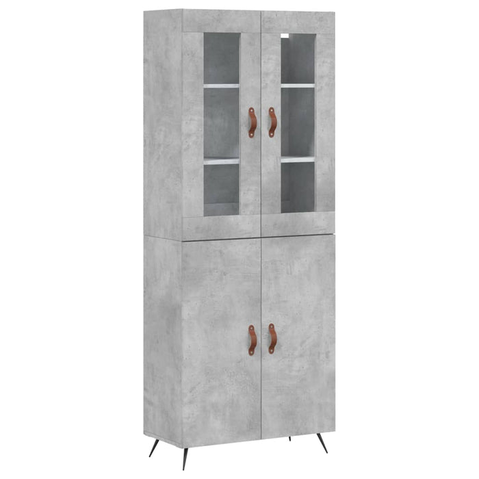 Dulap înalt, gri beton, 69,5x34x180, lemn compozit WALTI