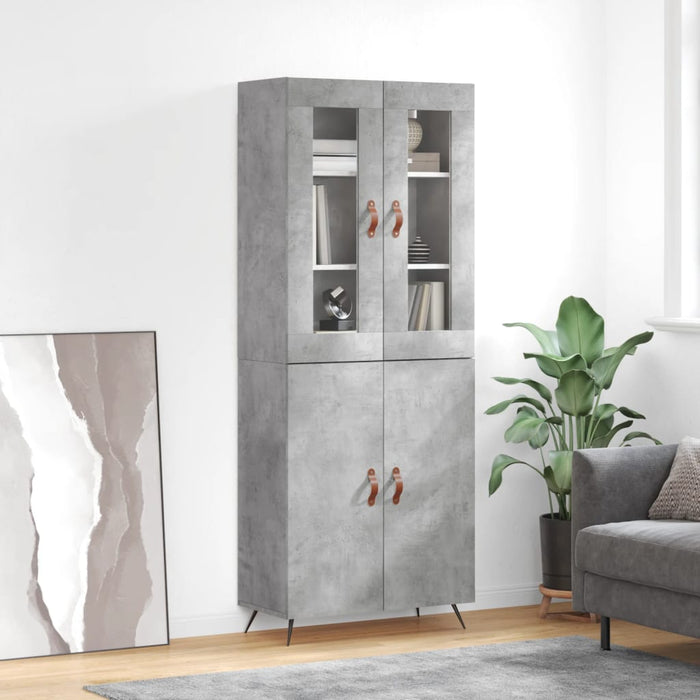 Dulap înalt, gri beton, 69,5x34x180, lemn compozit WALTI