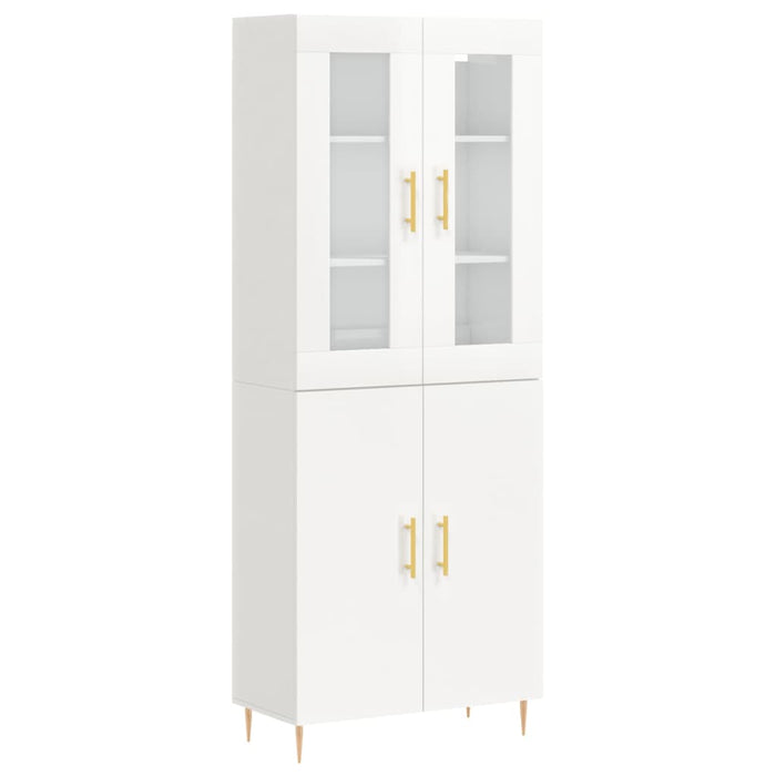 Dulap înalt, alb extralucios, 69,5x34x180 cm, lemn compozit WALTI