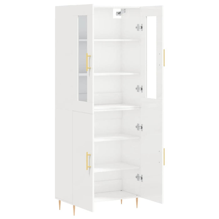 Dulap înalt, alb extralucios, 69,5x34x180 cm, lemn compozit WALTI