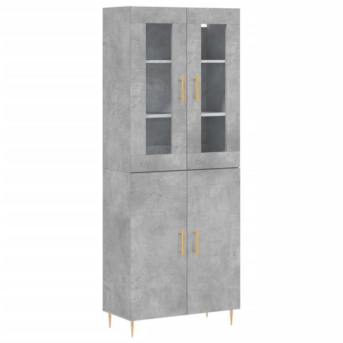 Dulap înalt, gri beton, 69,5x34x180, lemn compozit - WALTI WALTI