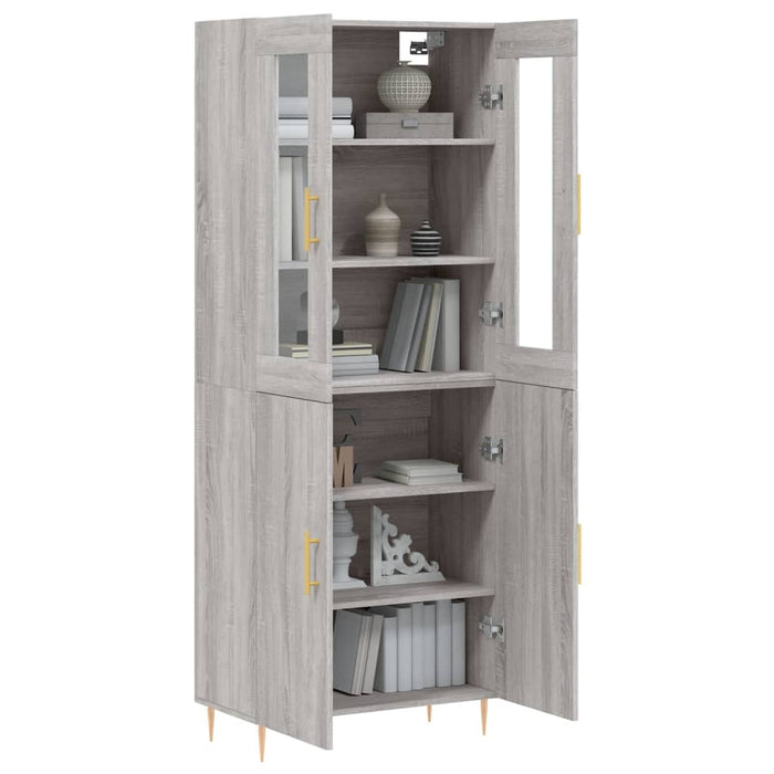 Dulap înalt, gri sonoma, 69,5x34x180 cm, lemn compozit WALTI
