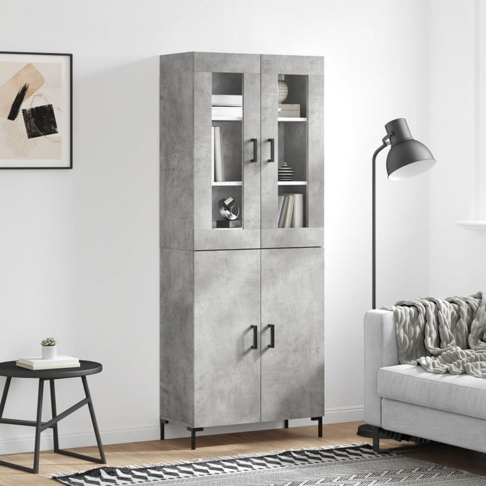 Dulap înalt, gri beton, 69,5x34x180, lemn compozit - WALTI WALTI