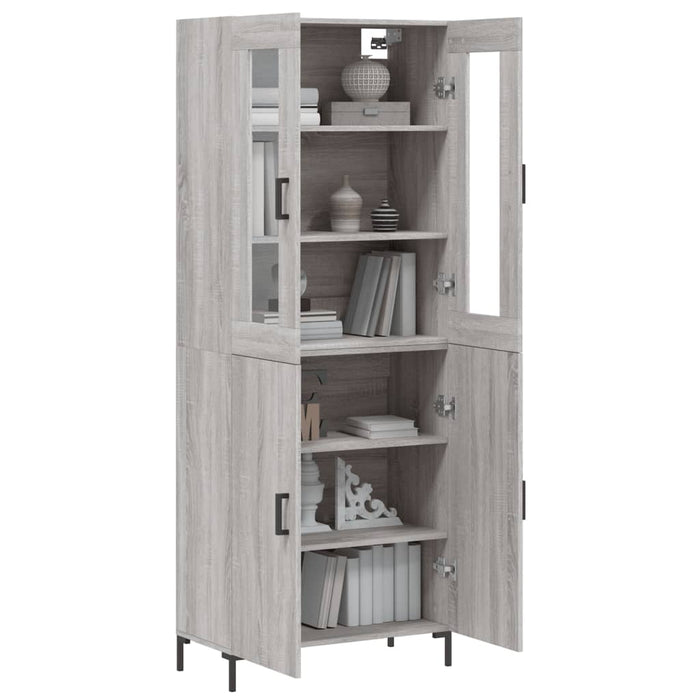 Dulap înalt, gri sonoma, 69,5x34x180 cm, lemn compozit WALTI