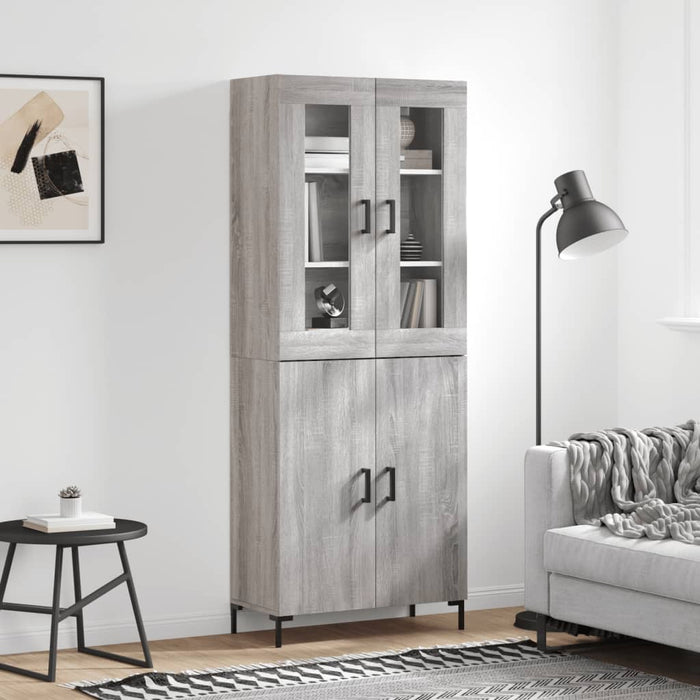 Dulap înalt, gri sonoma, 69,5x34x180 cm, lemn compozit WALTI