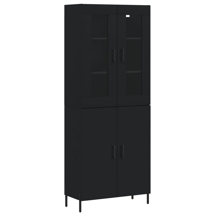 Dulap înalt, negru, 69,5x34x180 cm, lemn compozit WALTI