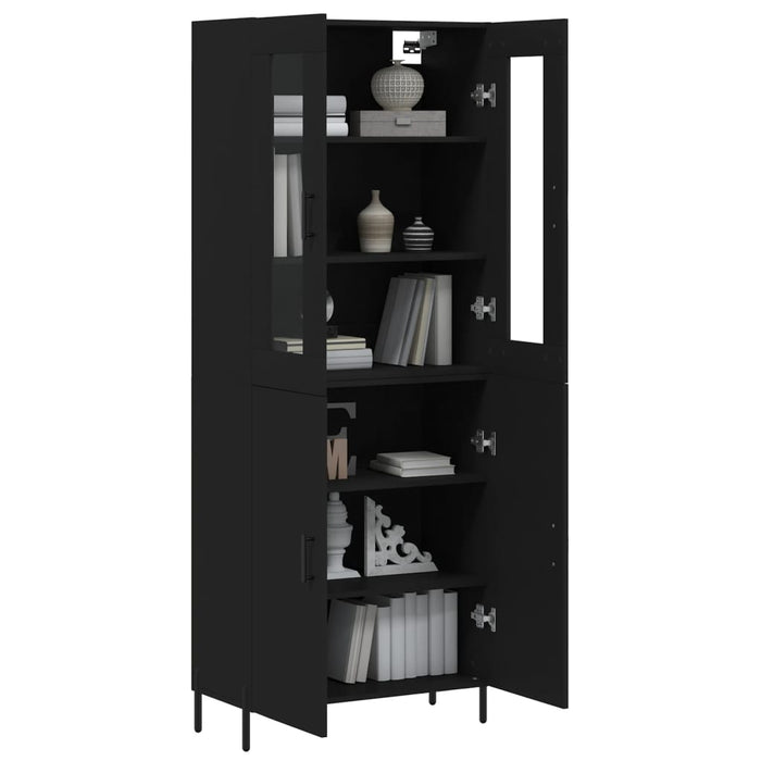 Dulap înalt, negru, 69,5x34x180 cm, lemn compozit WALTI