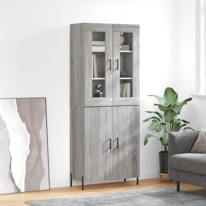 Dulap înalt, gri sonoma, 69,5x34x180 cm, lemn compozit - WALTI WALTI