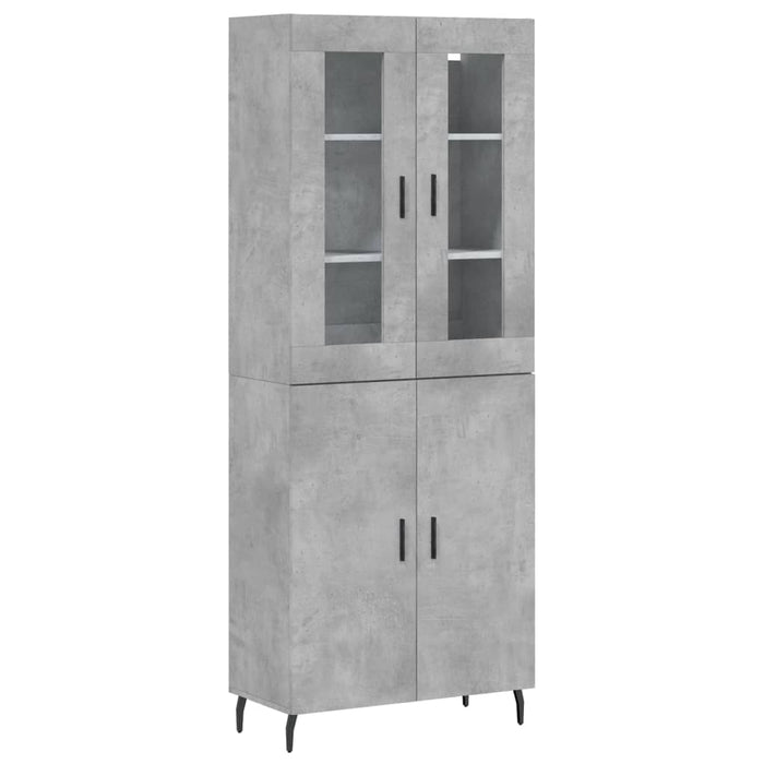 Dulap înalt, gri beton, 69,5x34x180, lemn compozit WALTI