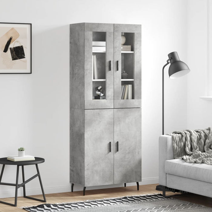 Dulap înalt, gri beton, 69,5x34x180, lemn compozit WALTI