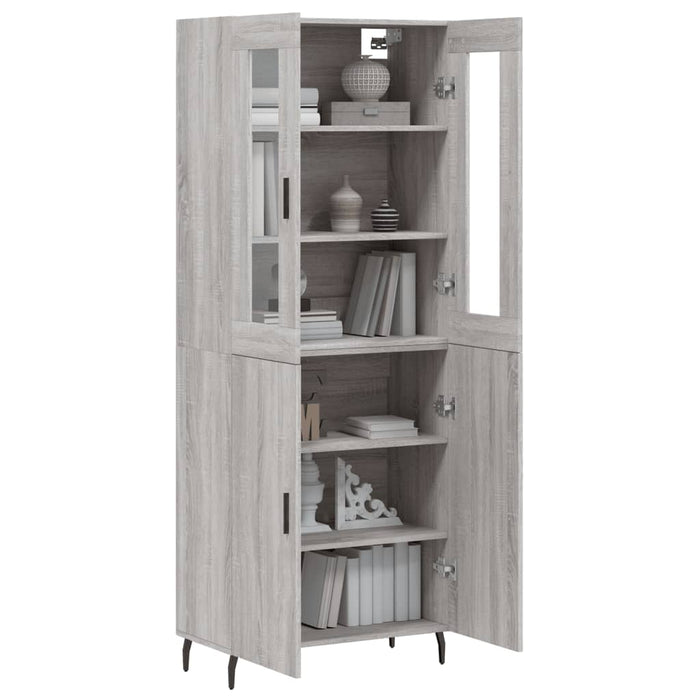 Dulap înalt, gri sonoma, 69,5x34x180 cm, lemn compozit WALTI