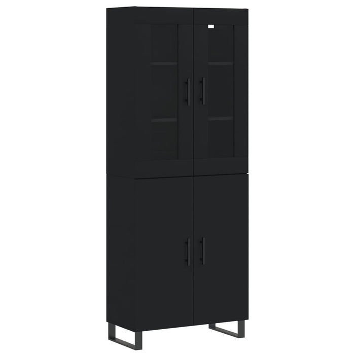 Dulap înalt, negru, 69,5x34x180 cm, lemn compozit WALTI