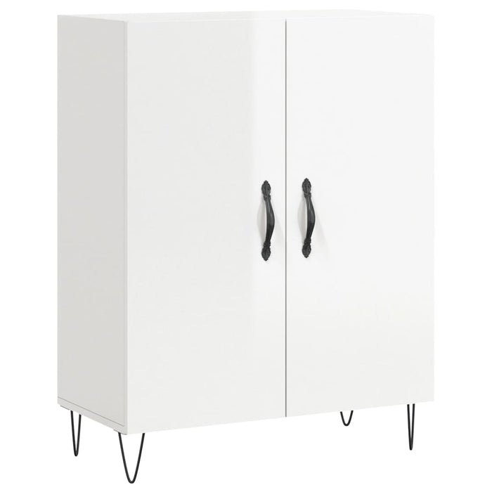 Dulap înalt, alb extralucios, 69,5x34x180 cm, lemn compozit WALTI