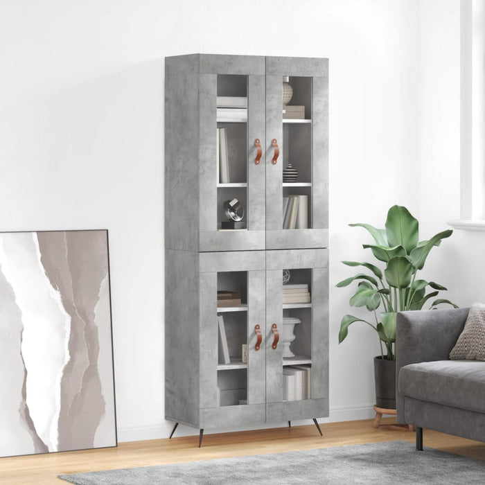 Dulap înalt, gri beton, 69,5x34x180, lemn compozit WALTI