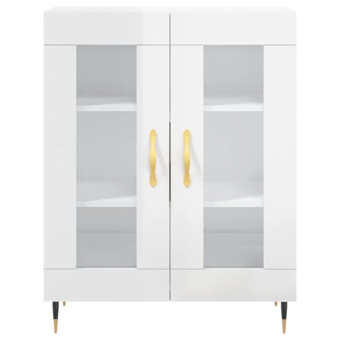 Dulap înalt, alb extralucios, 69,5x34x180 cm, lemn compozit WALTI