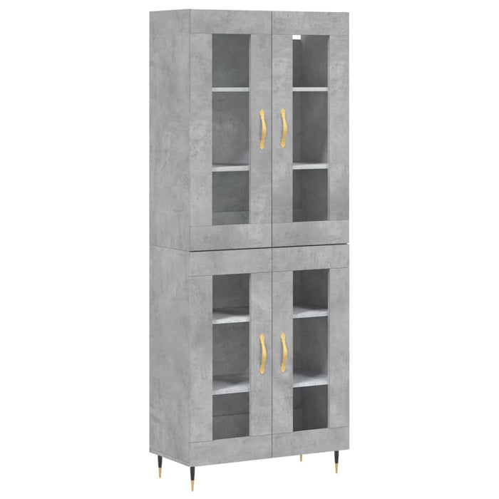 Dulap înalt, gri beton, 69,5x34x180, lemn compozit WALTI