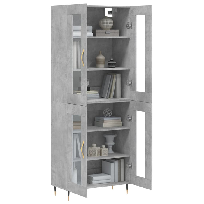 Dulap înalt, gri beton, 69,5x34x180, lemn compozit WALTI